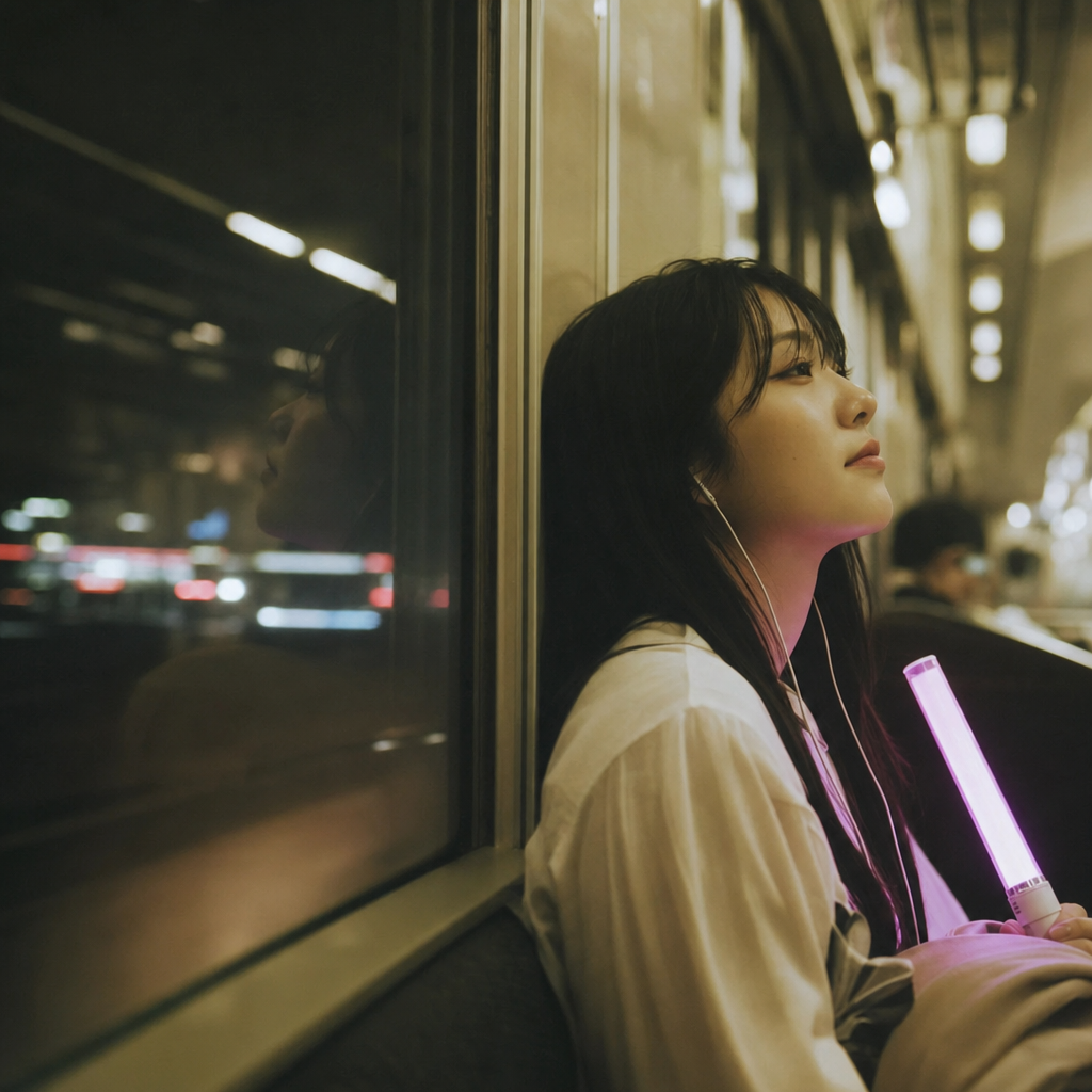 仕事で嫌なことがあったけど、帰りの電車でライブの余韻に浸ってたらどうでもよくなった。 挿絵