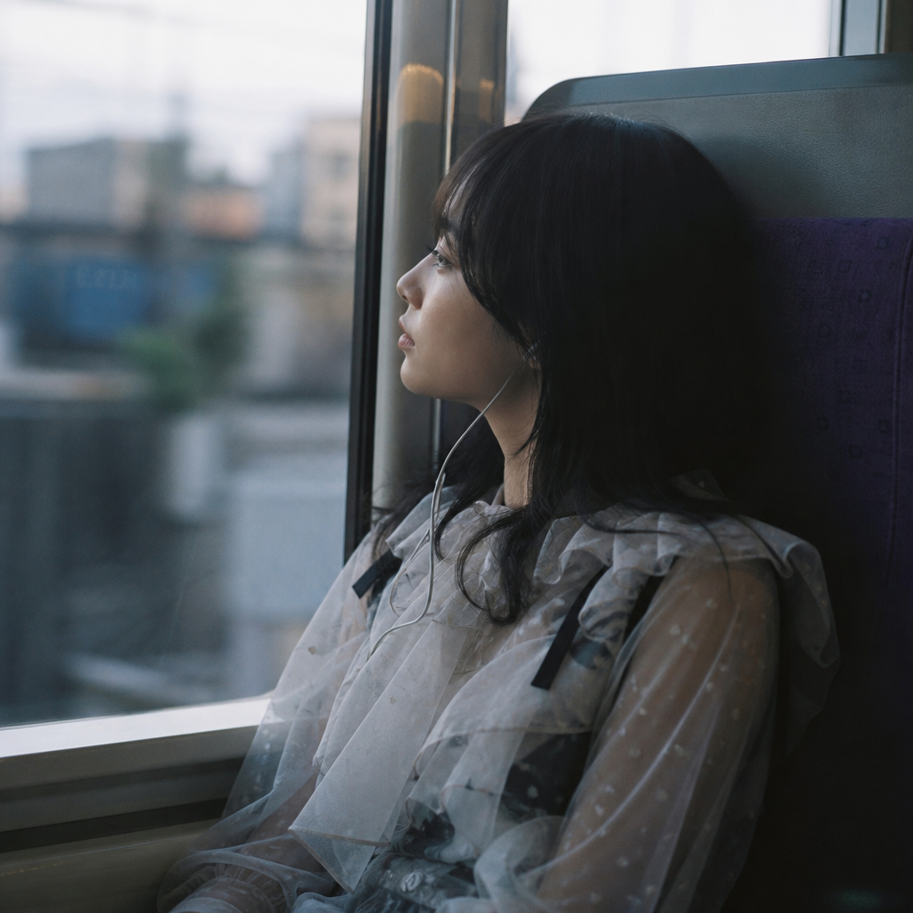 会場に向かう電車の中、プレイリストは全部推しの曲。もうこれだけで涙が出そう。 挿絵