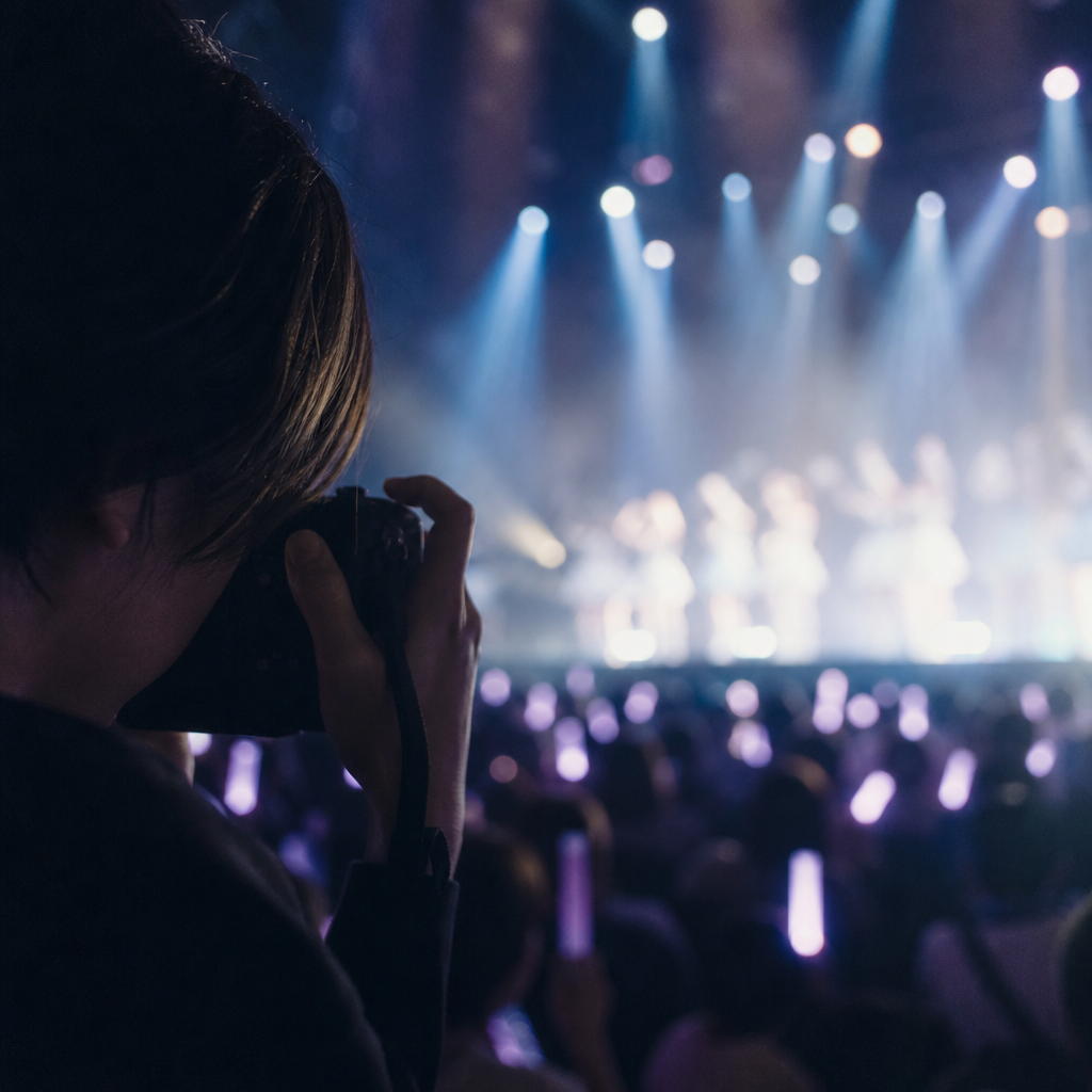 新曲の振り付けがエモすぎて、ファインダー越しに泣きそうになってシャッターが切れなかった。 挿絵